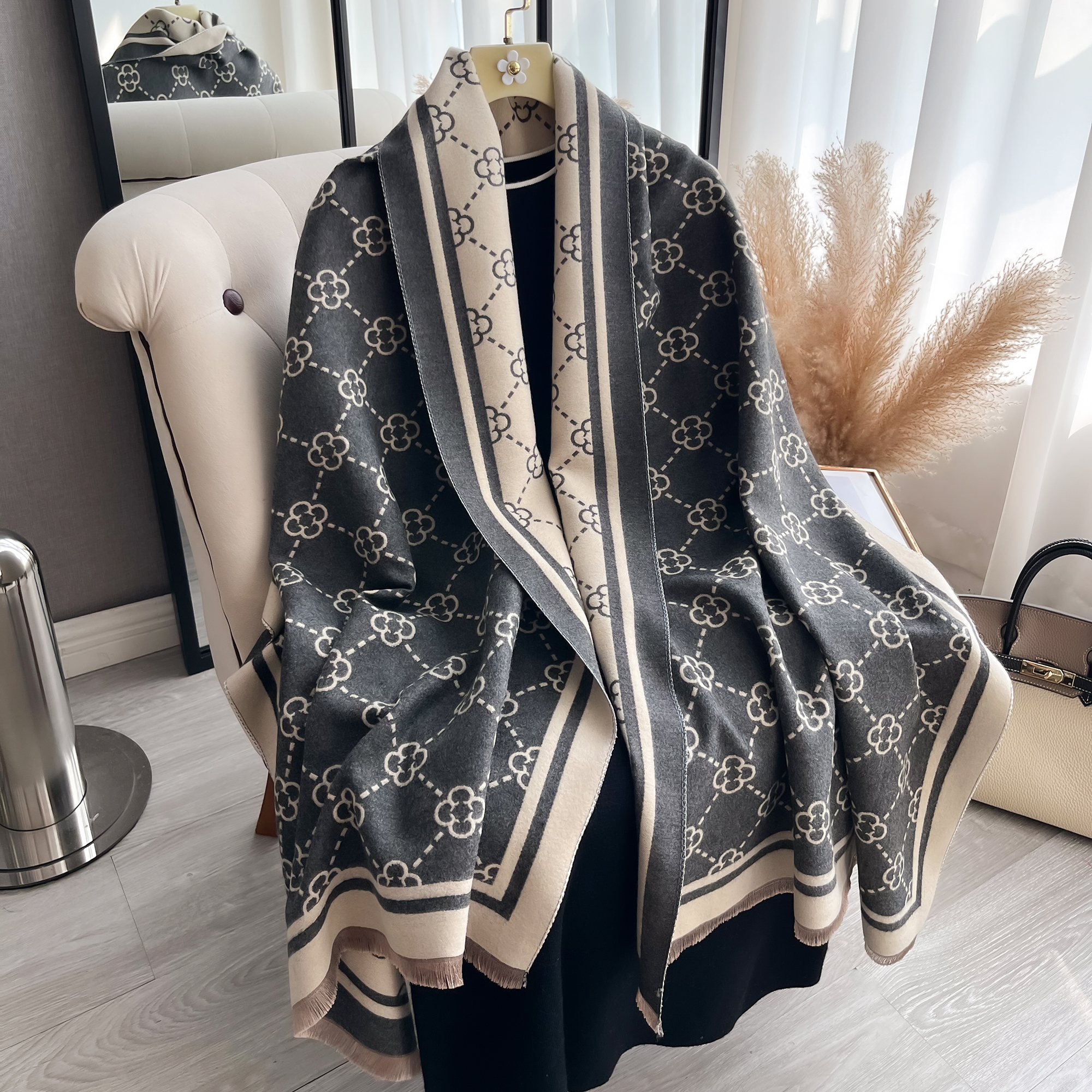 Wool Scarf Men - 2024 New Elegant Fashion Imitation Shawl