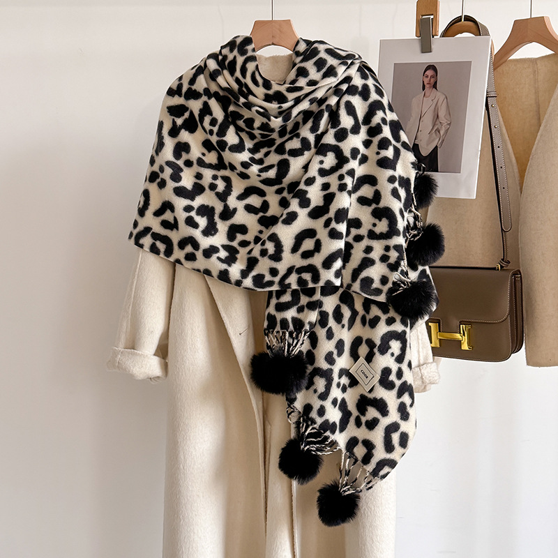 New Luxury Winter Leopard Two- - đánh giá và giá Cashmere Pashmina Wrap