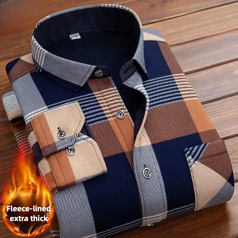 2025 Men's Winter Warm Long Sl - đánh giá và giá Flannel Shirt Lined