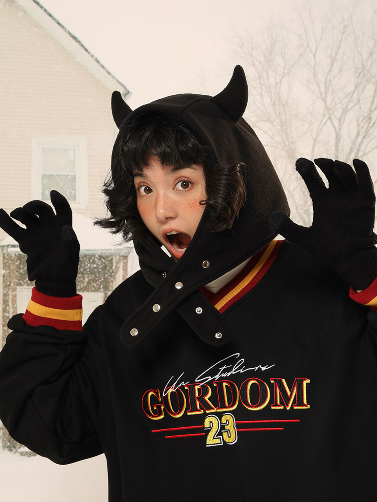 Japan Yabi Cute Devil Ears Cow - đánh giá và giá Knit Beanie Hat Warm