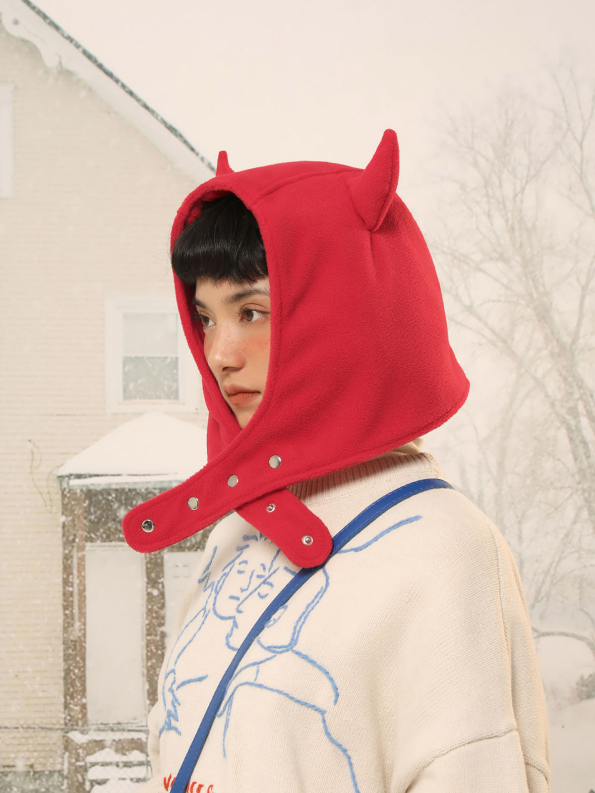 Japan Yabi Cute Devil Ears Cow - đánh giá và giá Knit Beanie Hat Warm