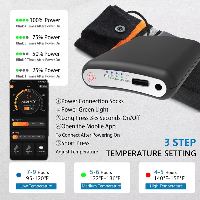 For Winter Heated Glove Insole - đánh giá và giá Heated Vest Battery