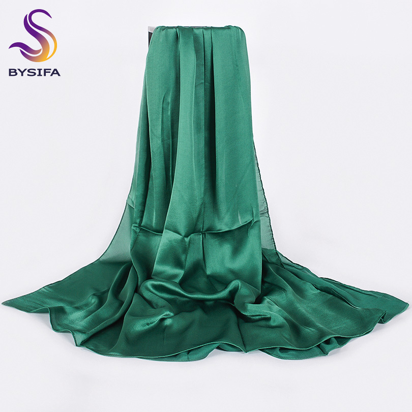 [BYSIFA] Solid Color Silk Scar - đánh giá và giá Shawl Wrap Winter