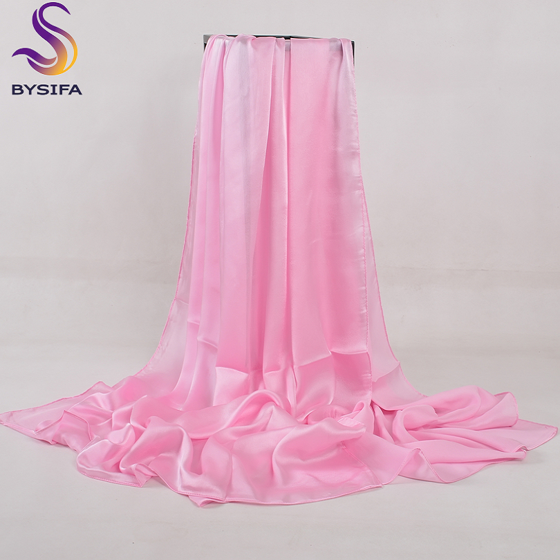[BYSIFA] Solid Color Silk Scar - đánh giá và giá Shawl Wrap Winter