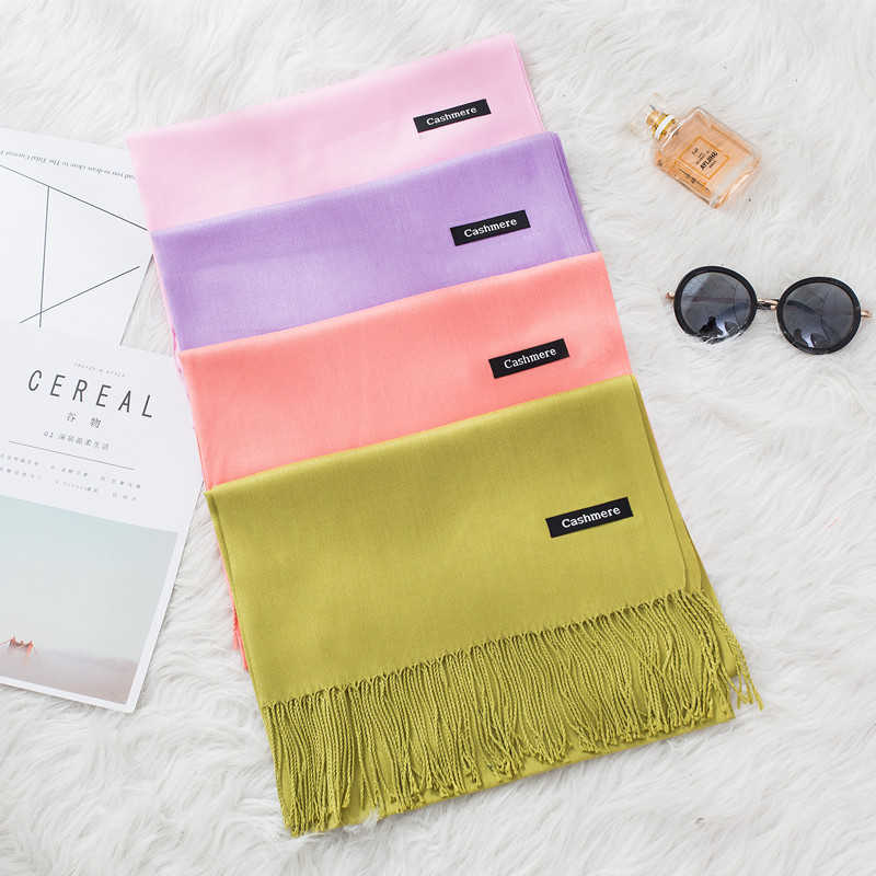 Fashion Solid Color 2020 Women - đánh giá và giá Cashmere Pashmina Wrap