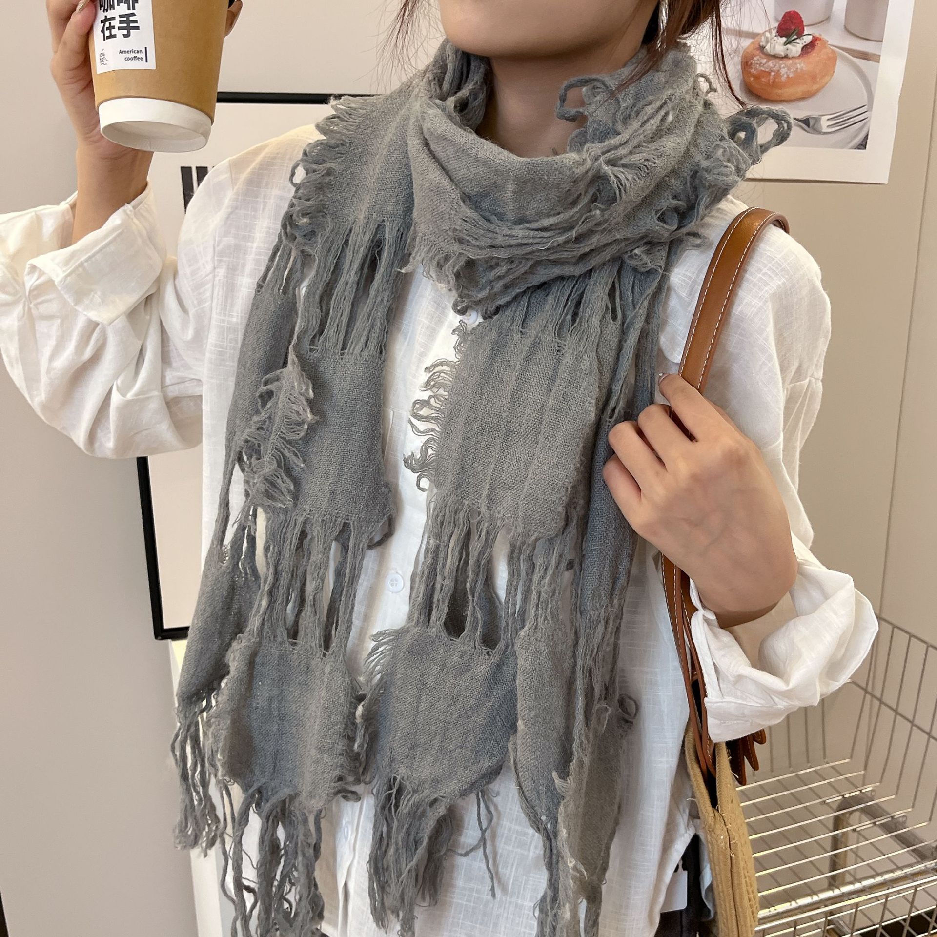 2025 New Fashion Ripped Hole T - đánh giá và giá Wool Scarf Men
