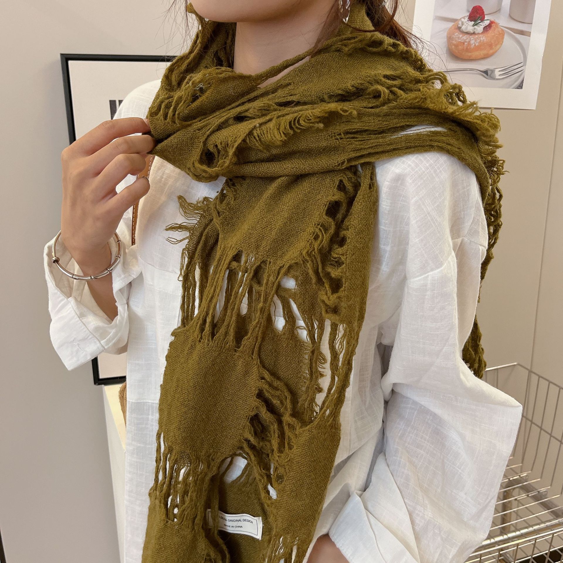 2025 New Fashion Ripped Hole T - đánh giá và giá Wool Scarf Men