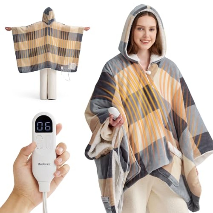 Heated Blanket Wearable Shawl  - đánh giá và giá Shawl Wrap Winter