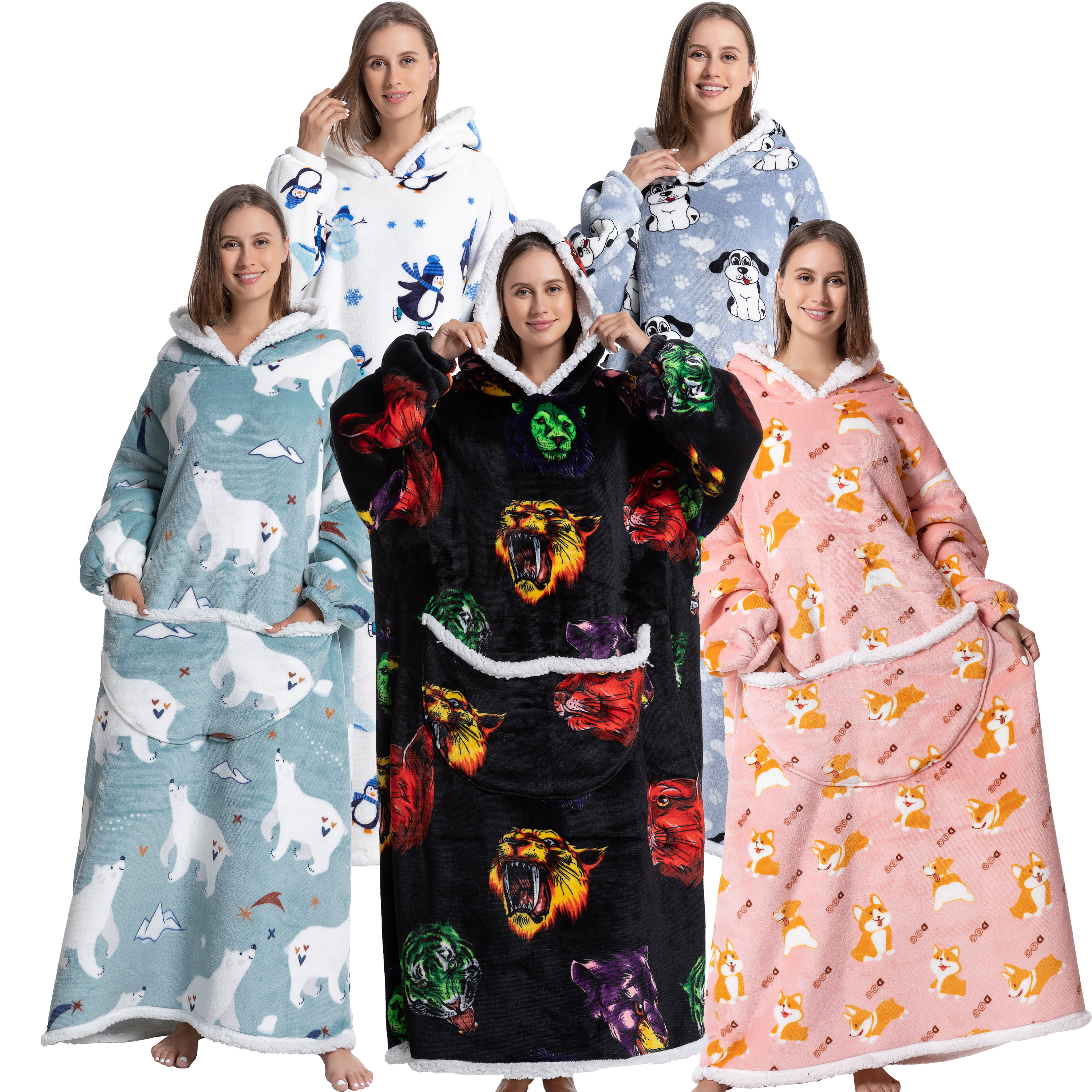 Oversized Wearable Blanket Coz - đánh giá và giá Sherpa Hoodie Fleece