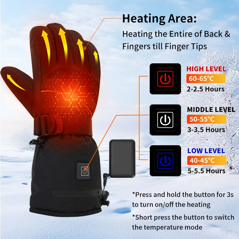 USB Rechargeable Heated Motorc - đánh giá và giá Touch Screen Gloves